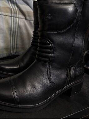 Harley-Davidson Black Leather women  Riding Boots